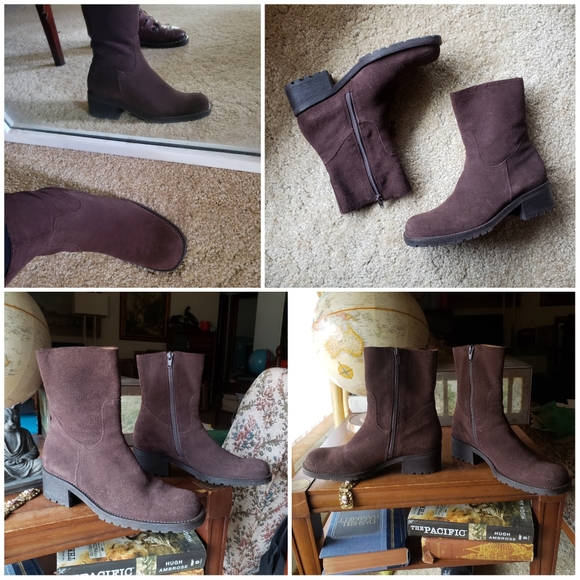 🚫SOLD🚫 Vintage Suede Leather Ankle Boots - Picture 3 of 4